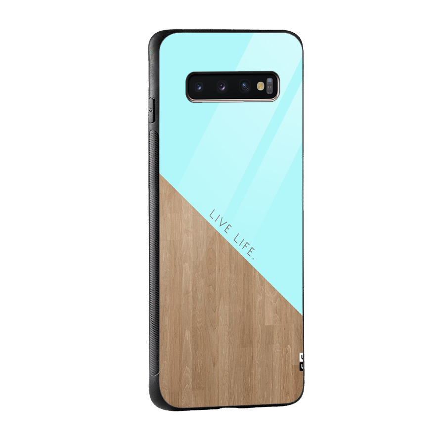 Live Life Glass Back Case for Galaxy S10 Plus