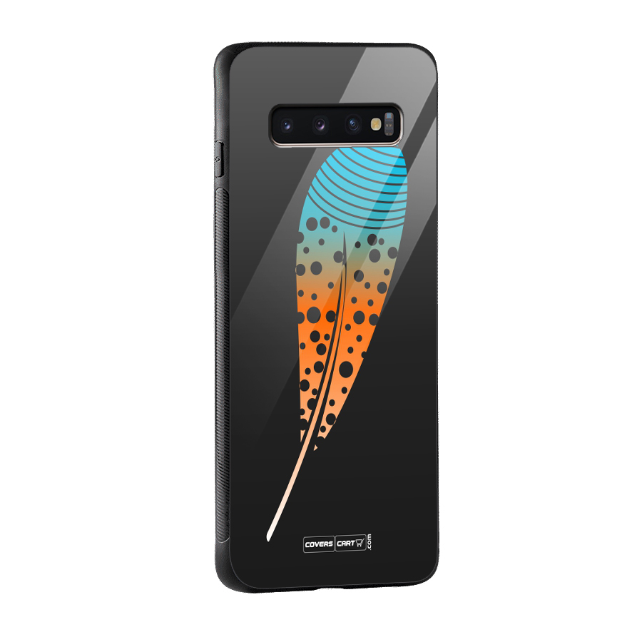 Magical Feather Glass Back Case for Galaxy S10 Plus