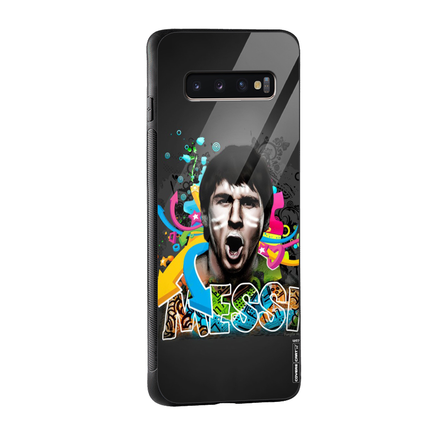 Messi For Argentina Glass Back Case for Galaxy S10 Plus