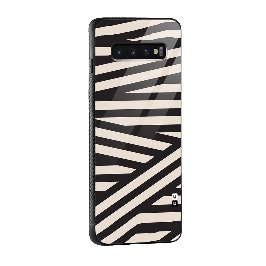 Monochrome Lines Glass Back Case for Galaxy S10 Plus