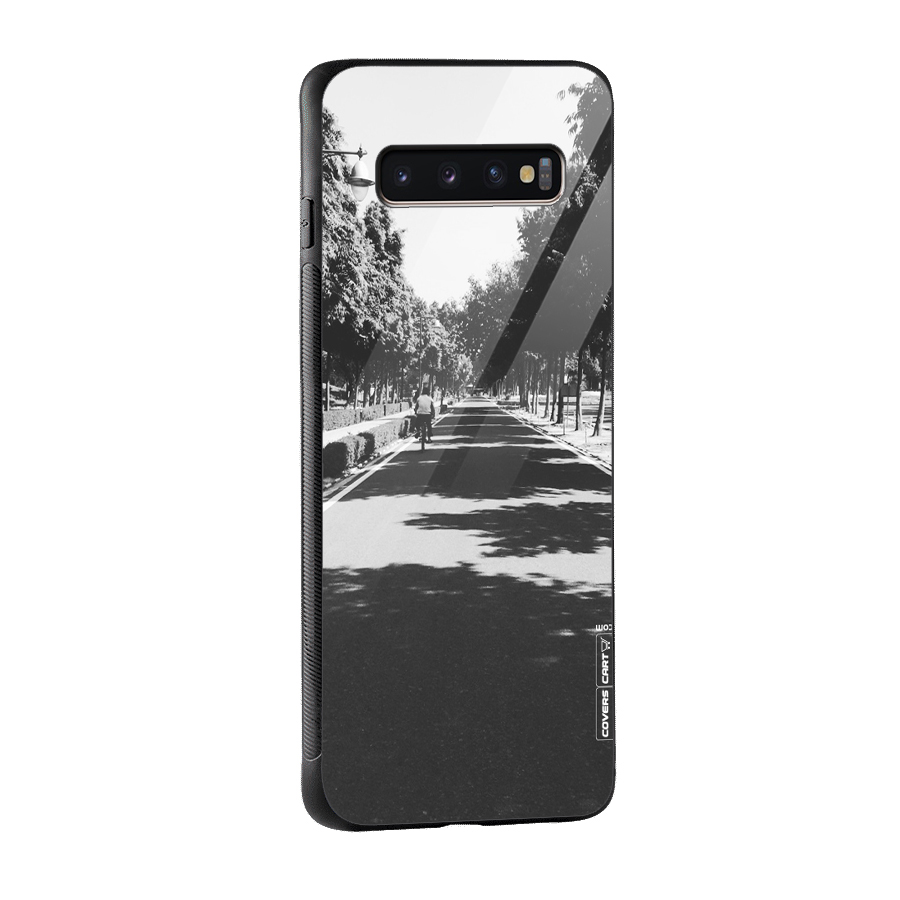 Monochrome Path Glass Back Case for Galaxy S10 Plus