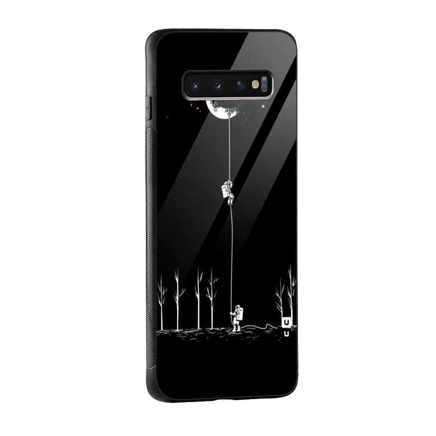 Moon Man Glass Back Case for Galaxy S10 Plus