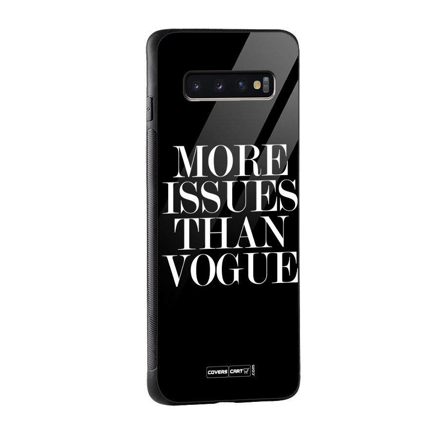 More Issues than Vogue (Black) Glass Back Case for Galaxy S10 Plus