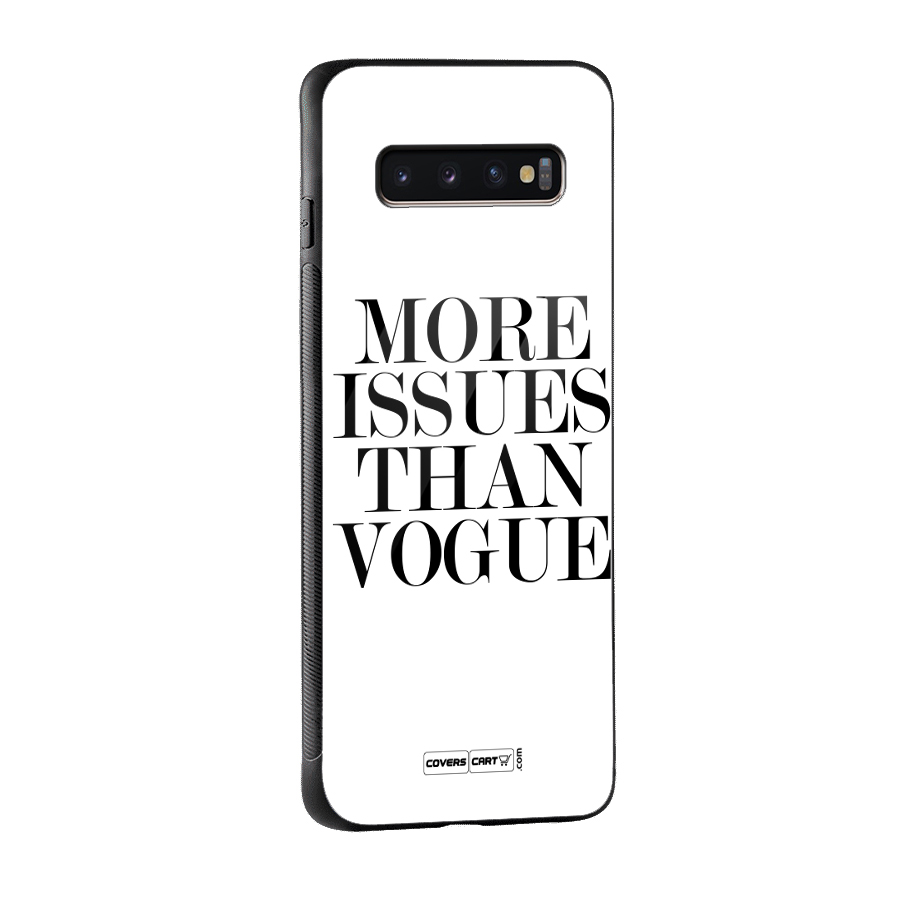More Issues than Vogue (White) Glass Back Case for Galaxy S10 Plus