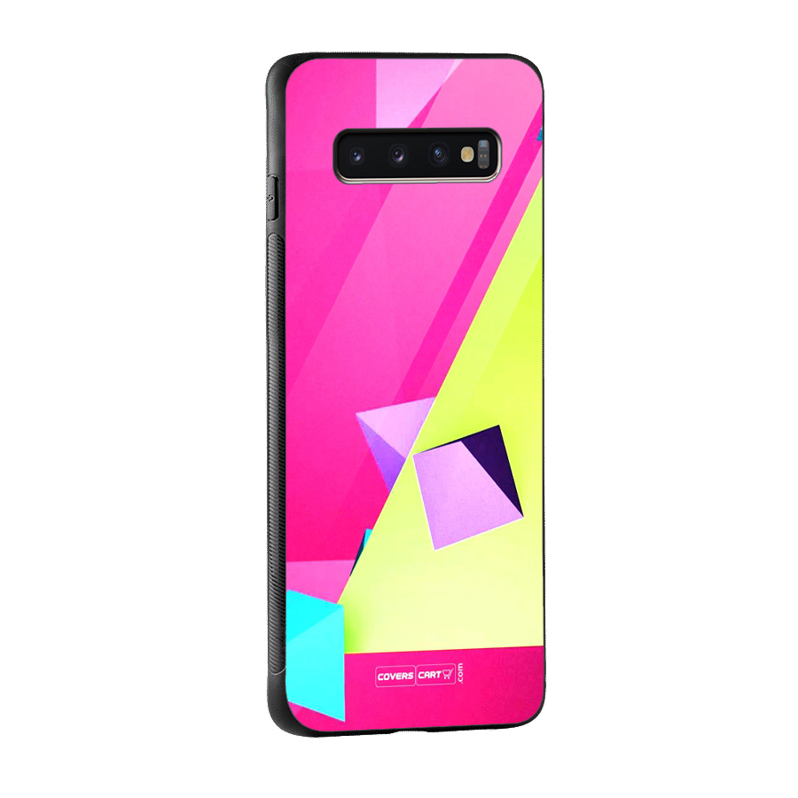 Motion Triangles Glass Back Case for Galaxy S10 Plus