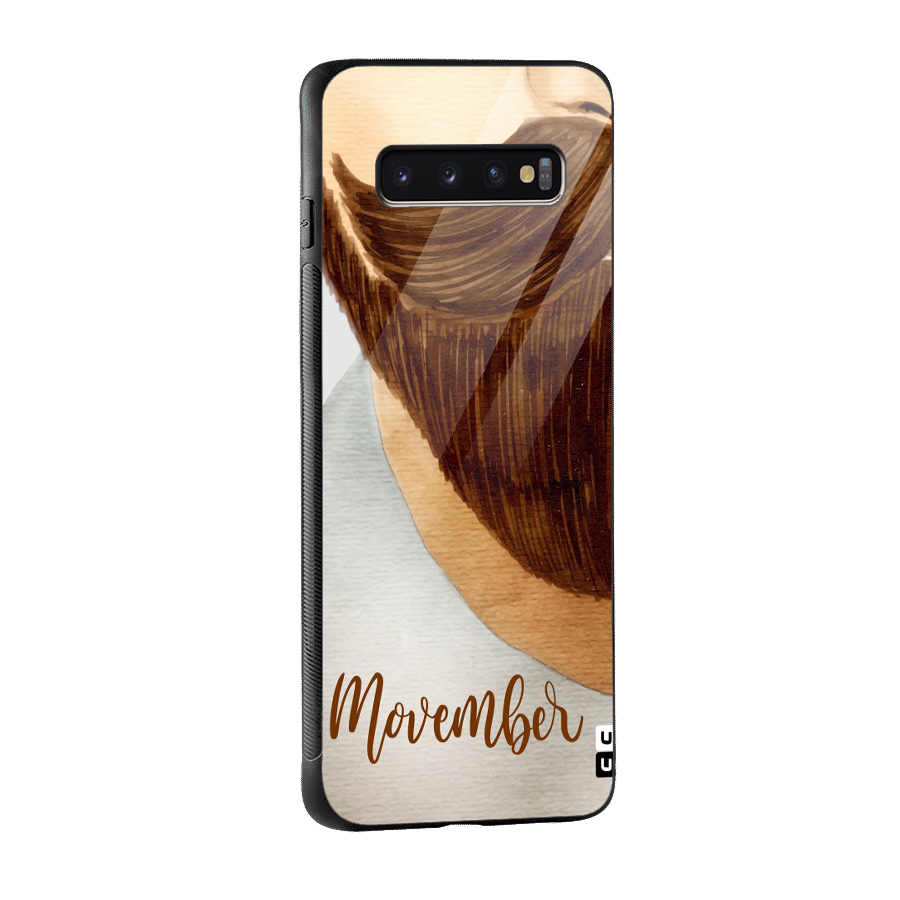 Movember Moustache Glass Back Case for Galaxy S10 Plus