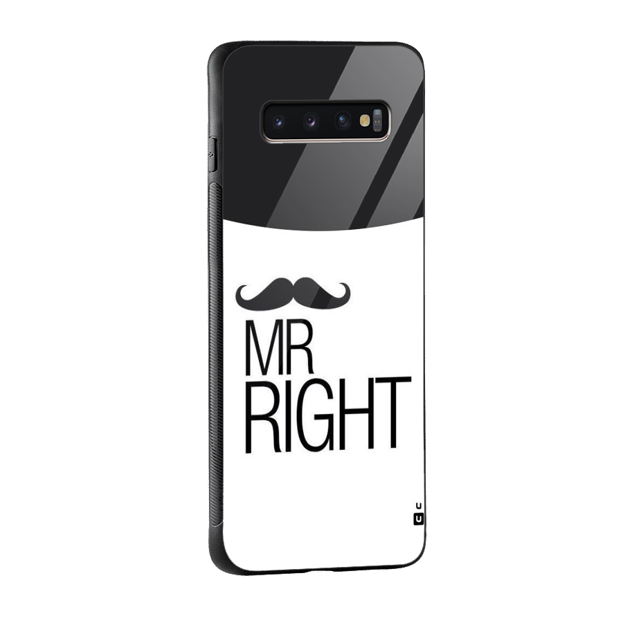 Mr. Right Moustache Glass Back Case for Galaxy S10 Plus