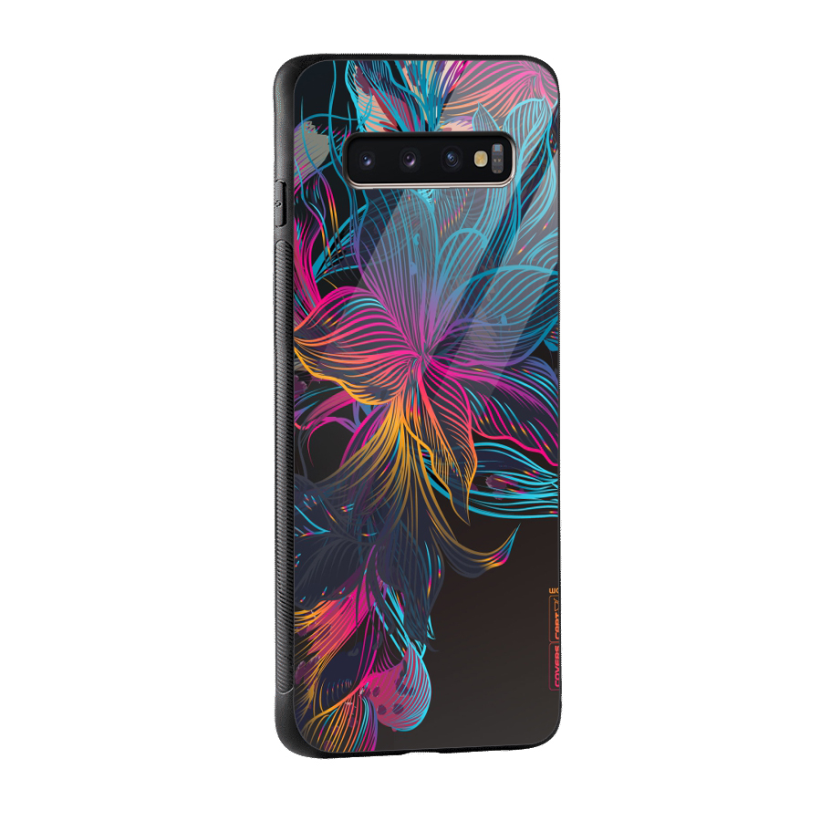 Multi-Colour Flowers Glass Back Case for Galaxy S10 Plus