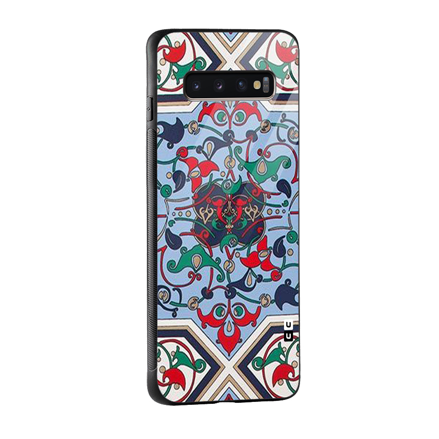 Multi Block Pattern Glass Back Case for Galaxy S10 Plus