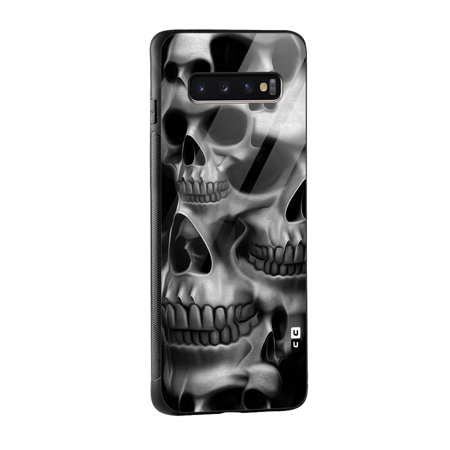 Multiple Skulls Glass Back Case for Galaxy S10 Plus