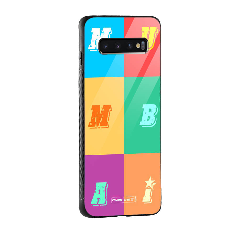 Mumbai Alphabets Glass Back Case for Galaxy S10 Plus