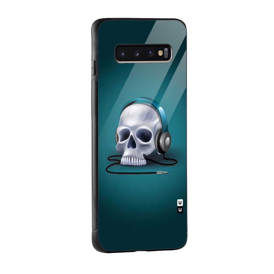 Music Skull Glass Back Case for Galaxy S10 Plus