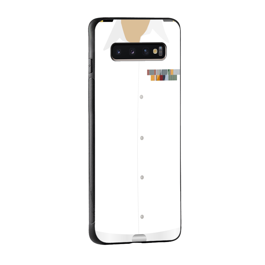 Navy Uniform Glass Back Case for Galaxy S10 Plus