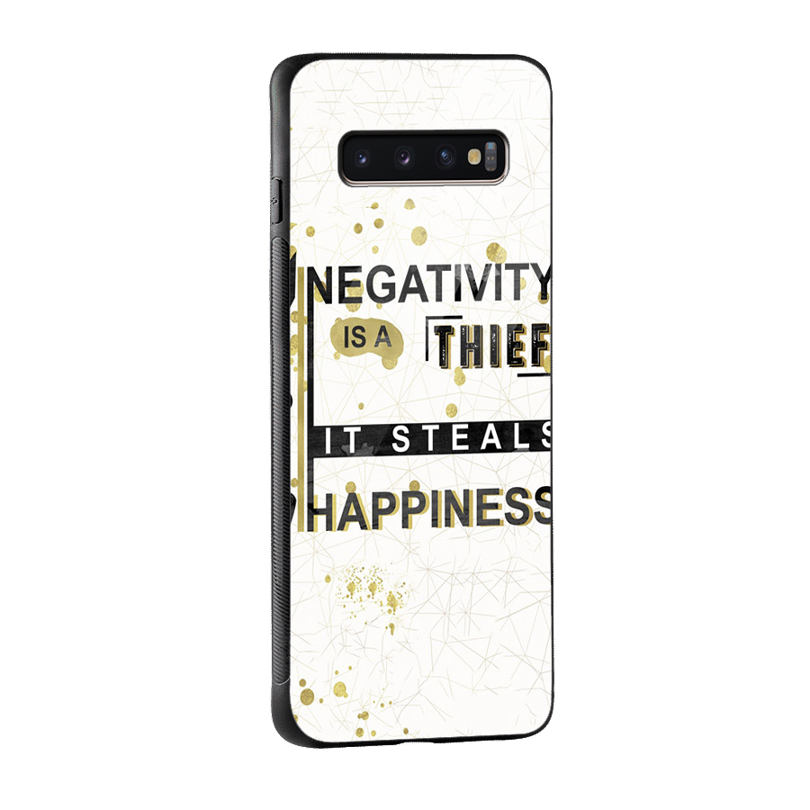 Negativity Thief Glass Back Case for Galaxy S10 Plus
