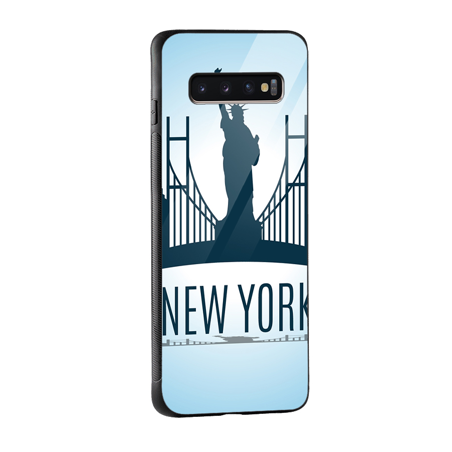 New York Skyline Glass Back Case for Galaxy S10 Plus