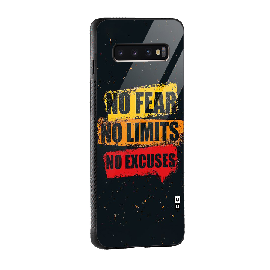 No Fear No Limits Glass Back Case for Galaxy S10 Plus
