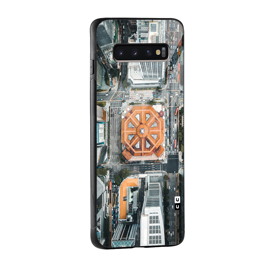 Orange Dome Glass Back Case for Galaxy S10 Plus