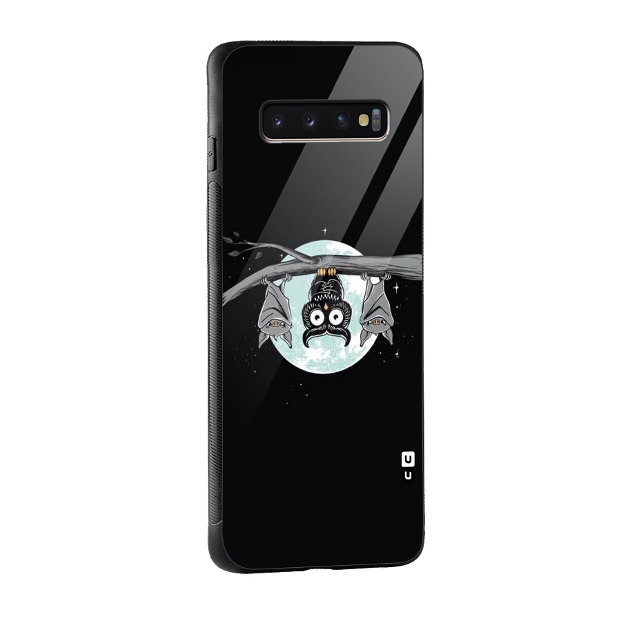Owl Hanging Glass Back Case for Galaxy S10 Plus