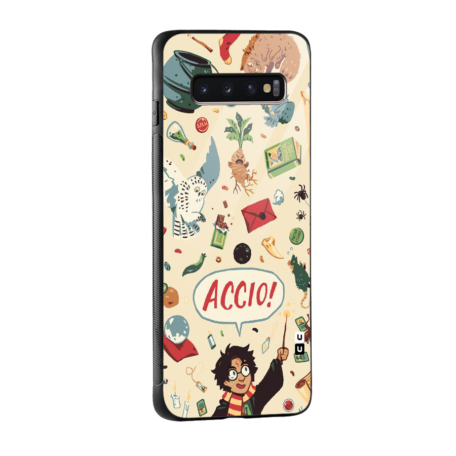 Owl Letter Glass Back Case for Galaxy S10 Plus