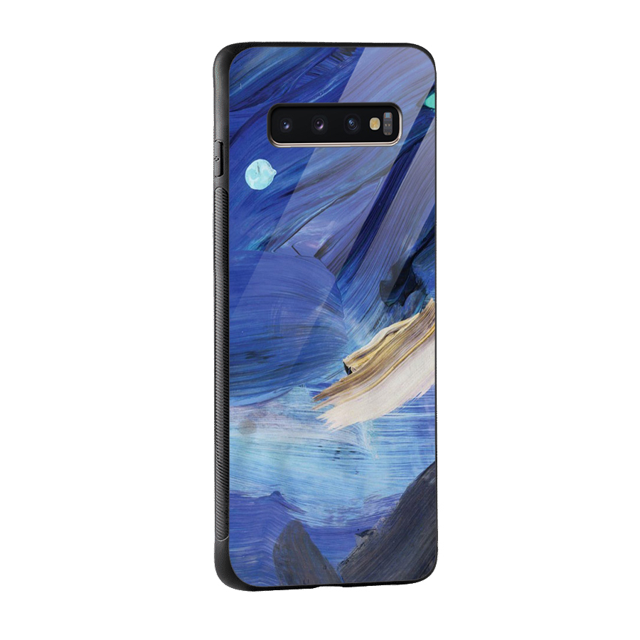 Paint Brush Strokes Glass Back Case for Galaxy S10 Plus