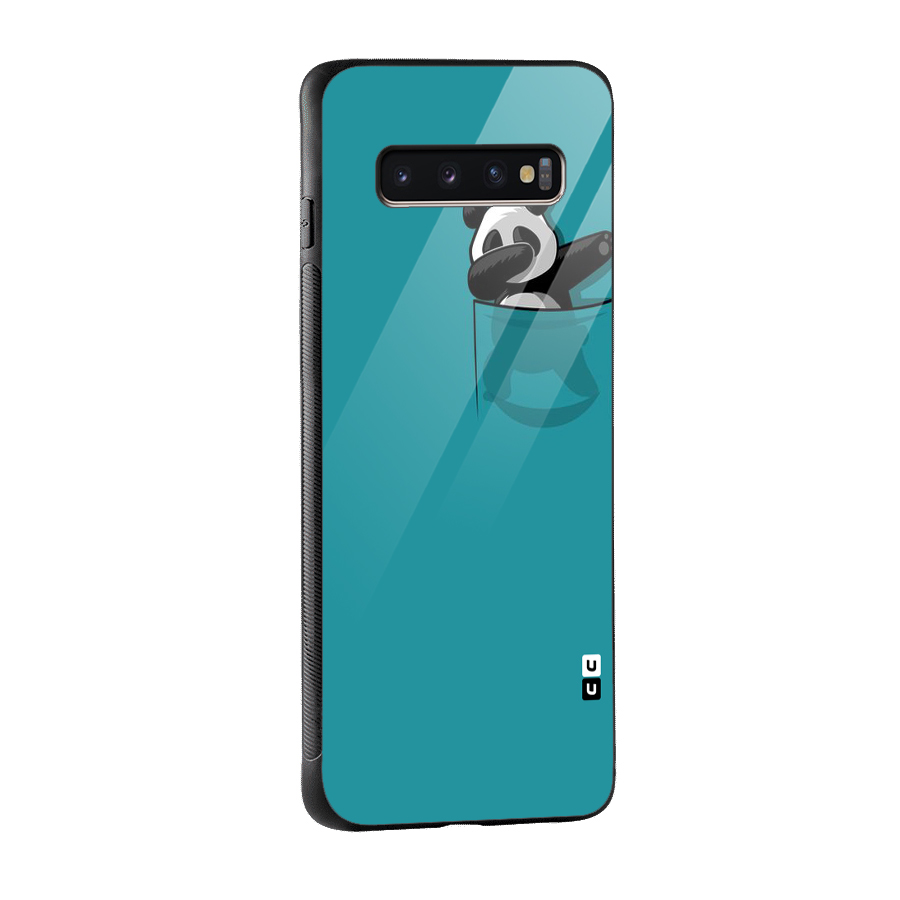Panda Dabbing Away Glass Back Case for Galaxy S10 Plus