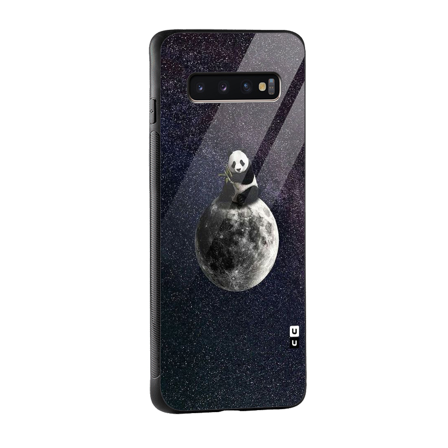 Panda Space Glass Back Case for Galaxy S10 Plus