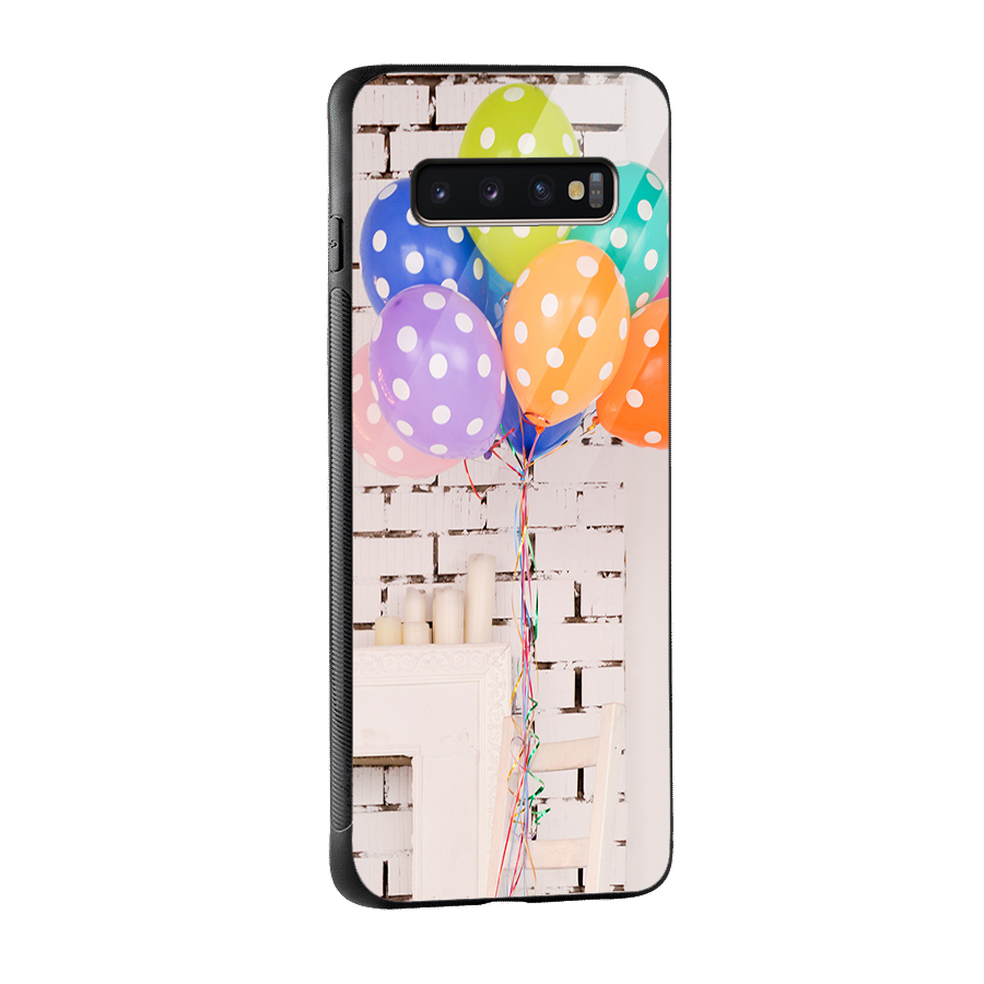 Party Balloons Glass Back Case for Galaxy S10 Plus