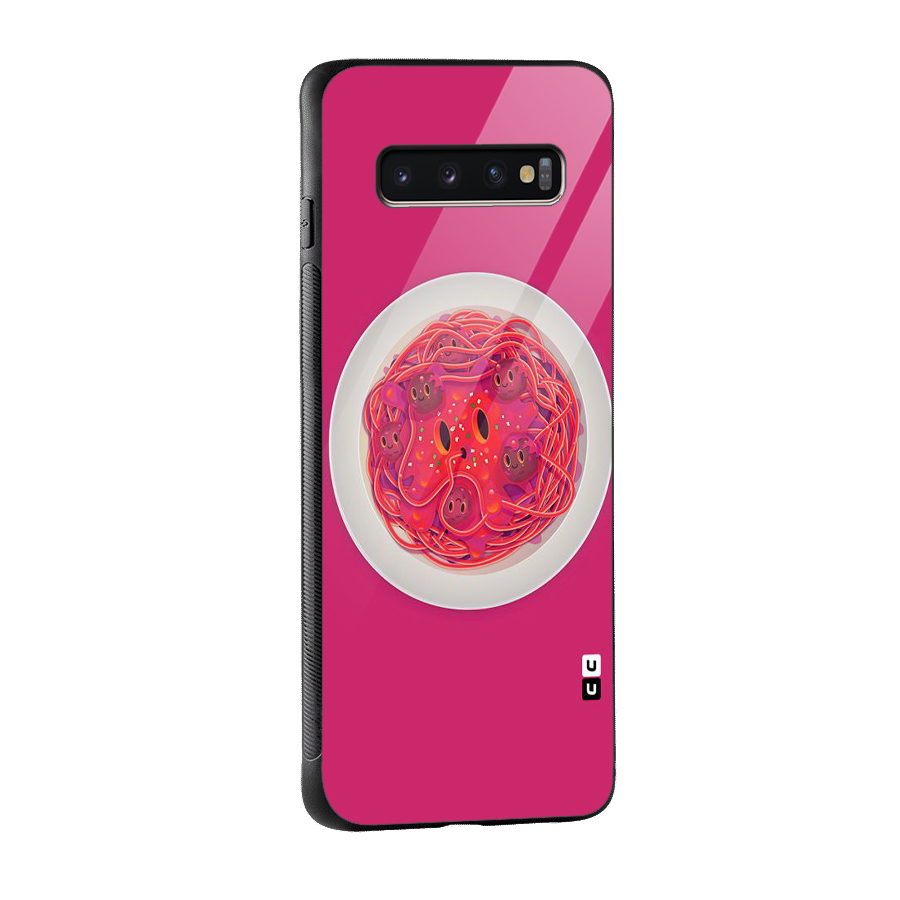 Pasta Cute Glass Back Case for Galaxy S10 Plus