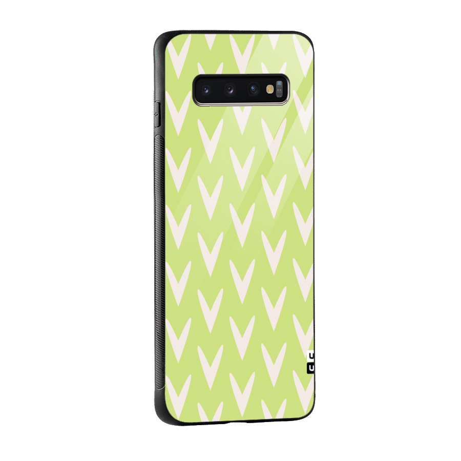 Pastel Green Grass Glass Back Case for Galaxy S10 Plus