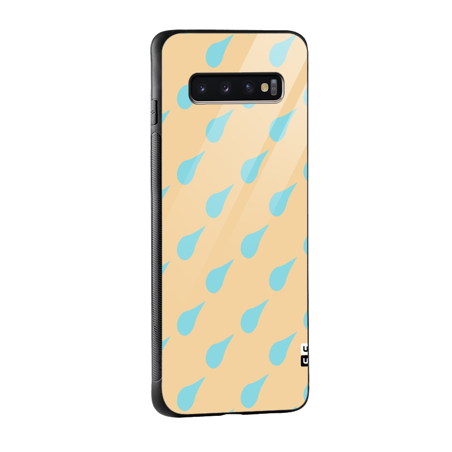 Pastel Orange Drops Glass Back Case for Galaxy S10 Plus