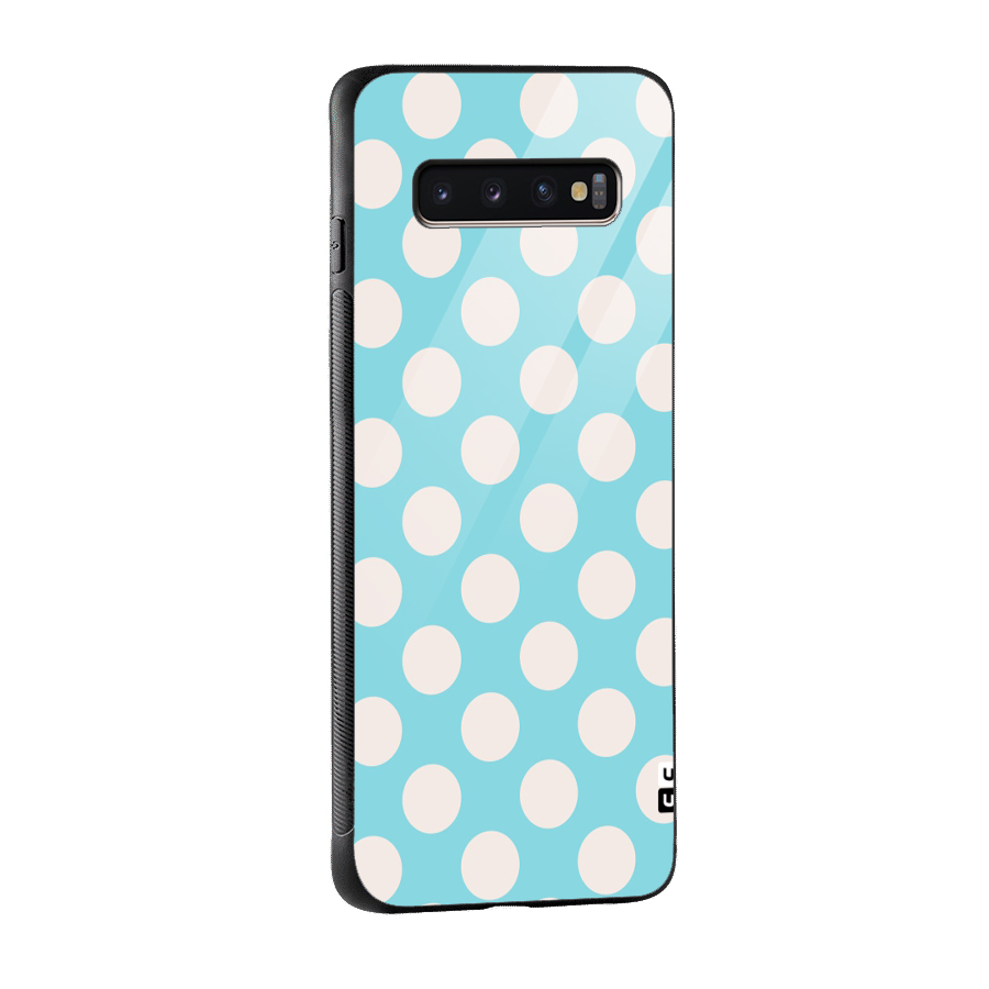 Pastel White Polka Dots Glass Back Case for Galaxy S10 Plus
