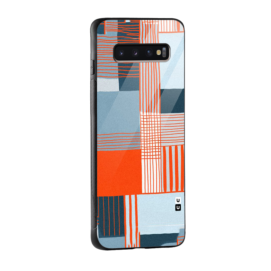 Pattern In Lines Glass Back Case for Galaxy S10 Plus