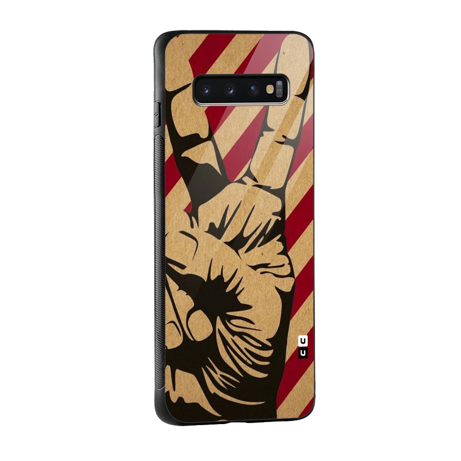 Peace Stripes Glass Back Case for Galaxy S10 Plus