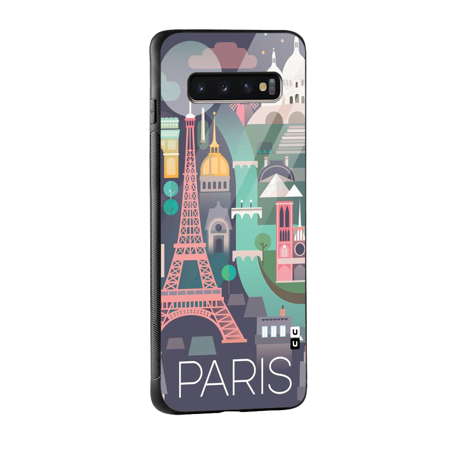 Pink Cute Tower Glass Back Case for Galaxy S10 Plus