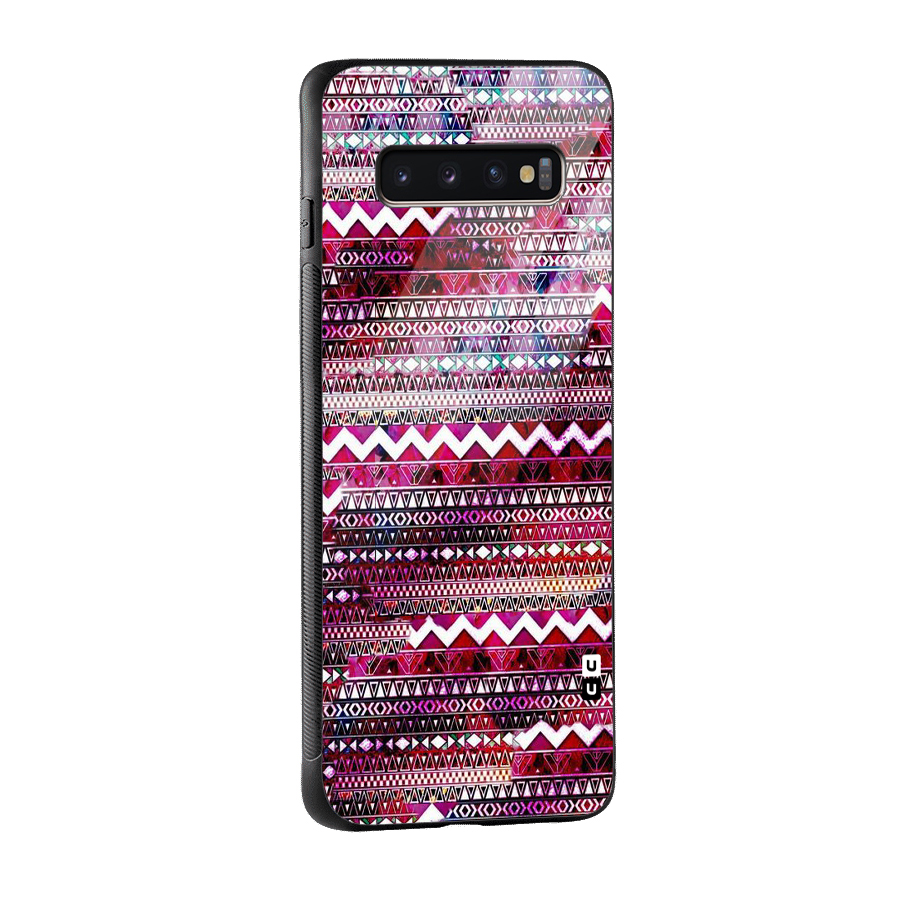 Pink Indie Pattern Glass Back Case for Galaxy S10 Plus