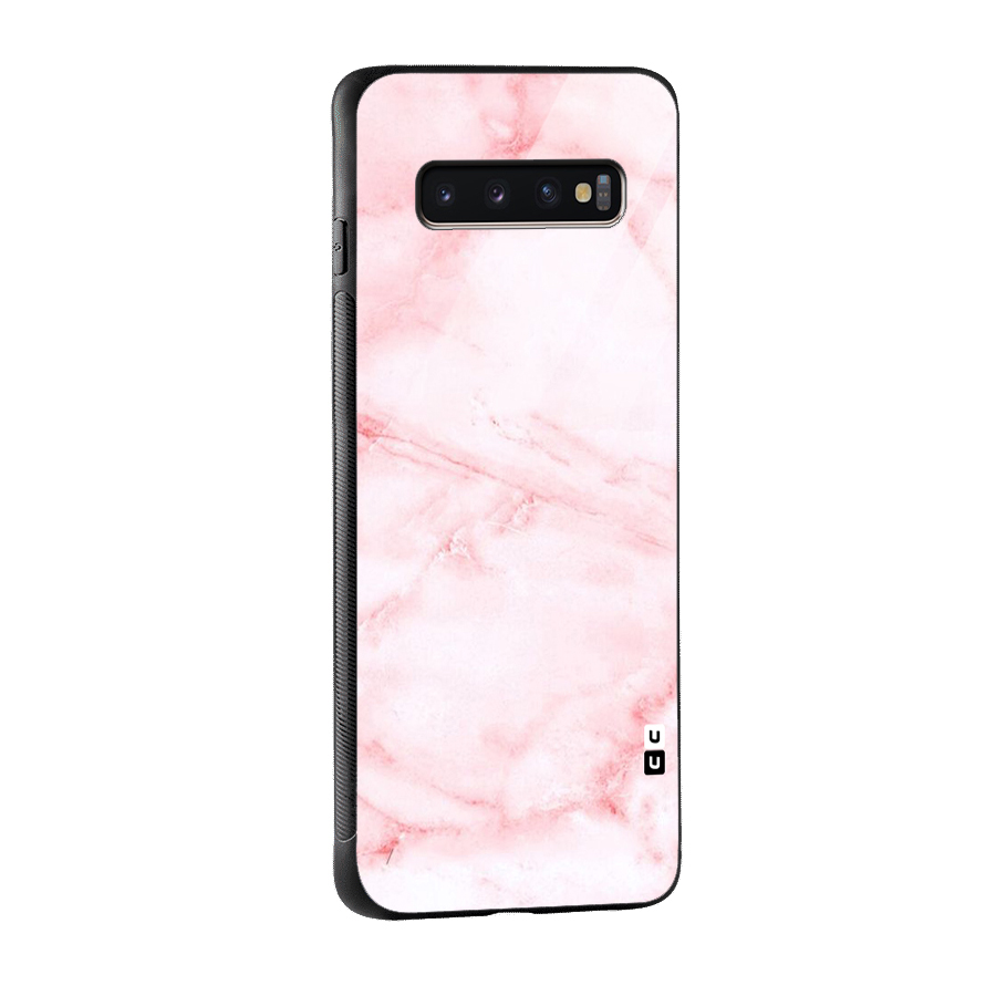 Pink Marble Print Glass Back Case for Galaxy S10 Plus