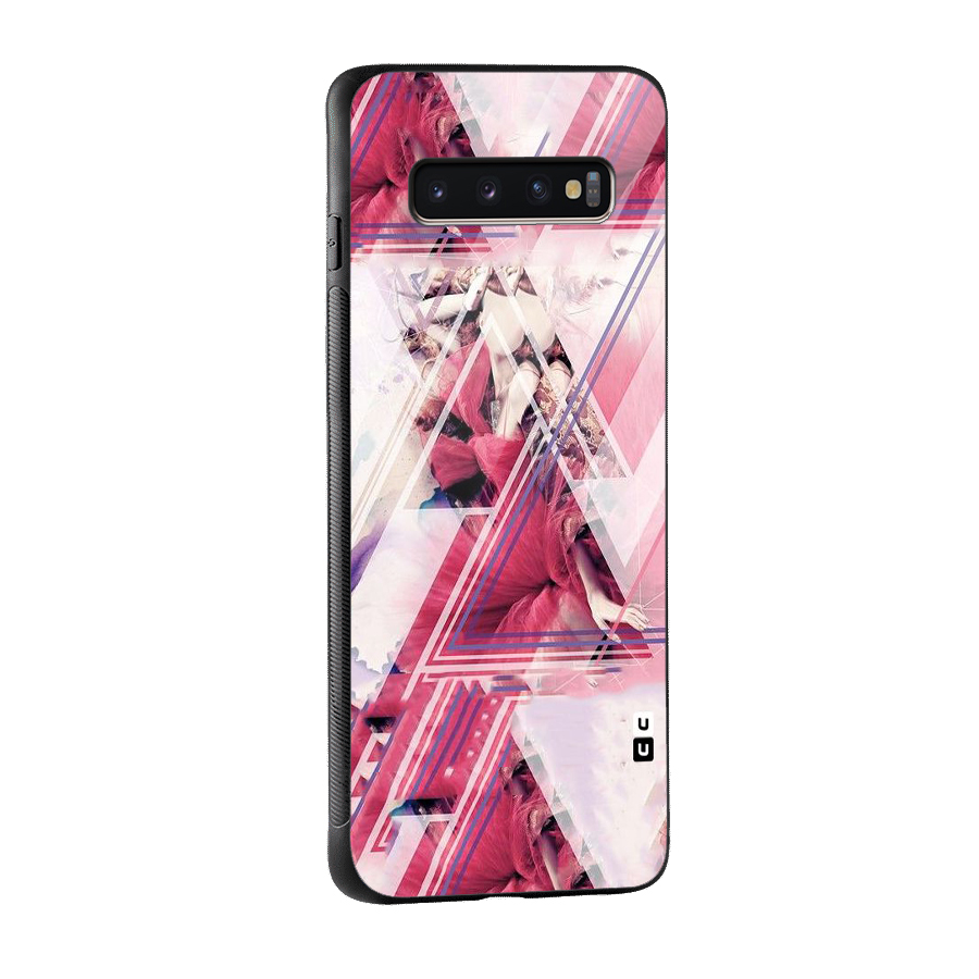 Pink Rose Abstract Glass Back Case for Galaxy S10 Plus