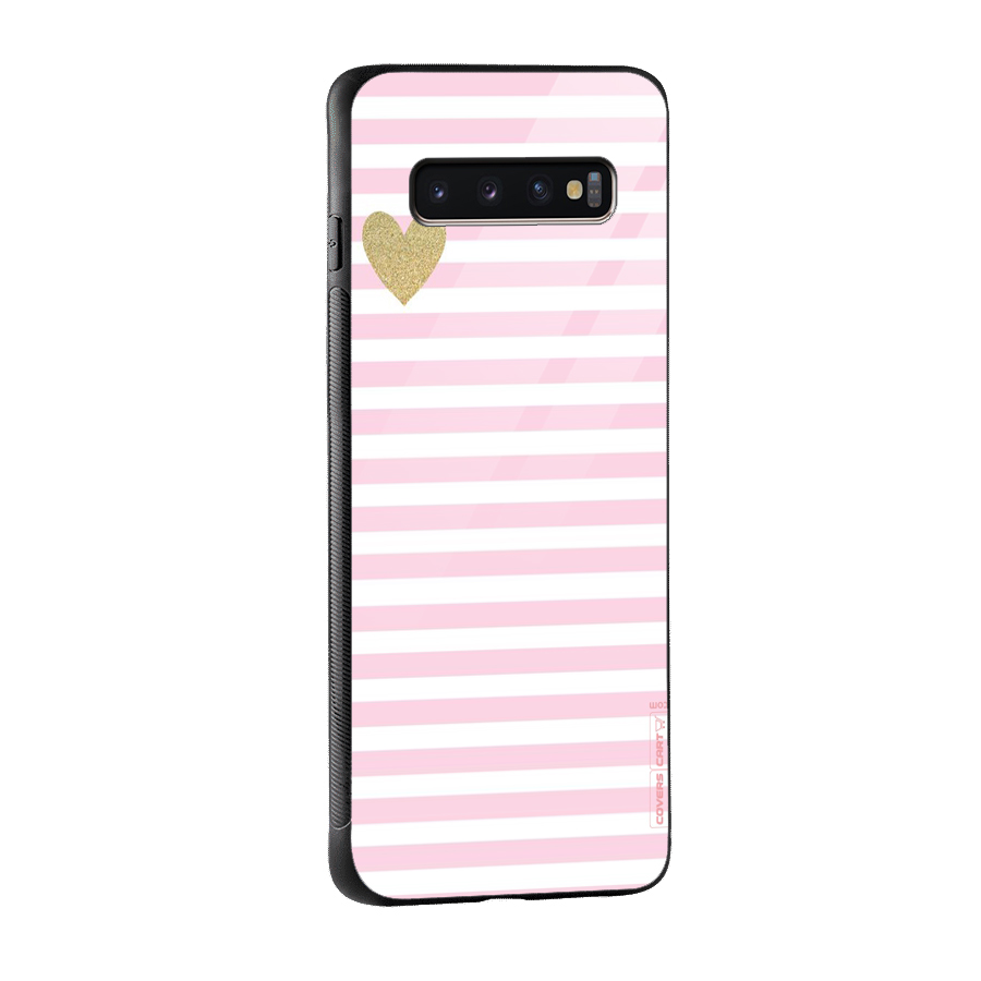 Pink Stripes Glass Back Case for Galaxy S10 Plus