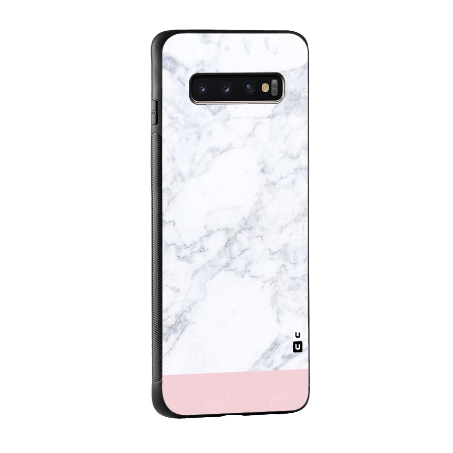 Pink White Merge Marble Glass Back Case for Galaxy S10 Plus
