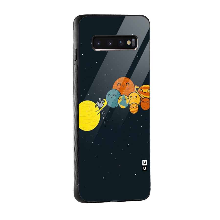 Planet Family Glass Back Case for Galaxy S10 Plus