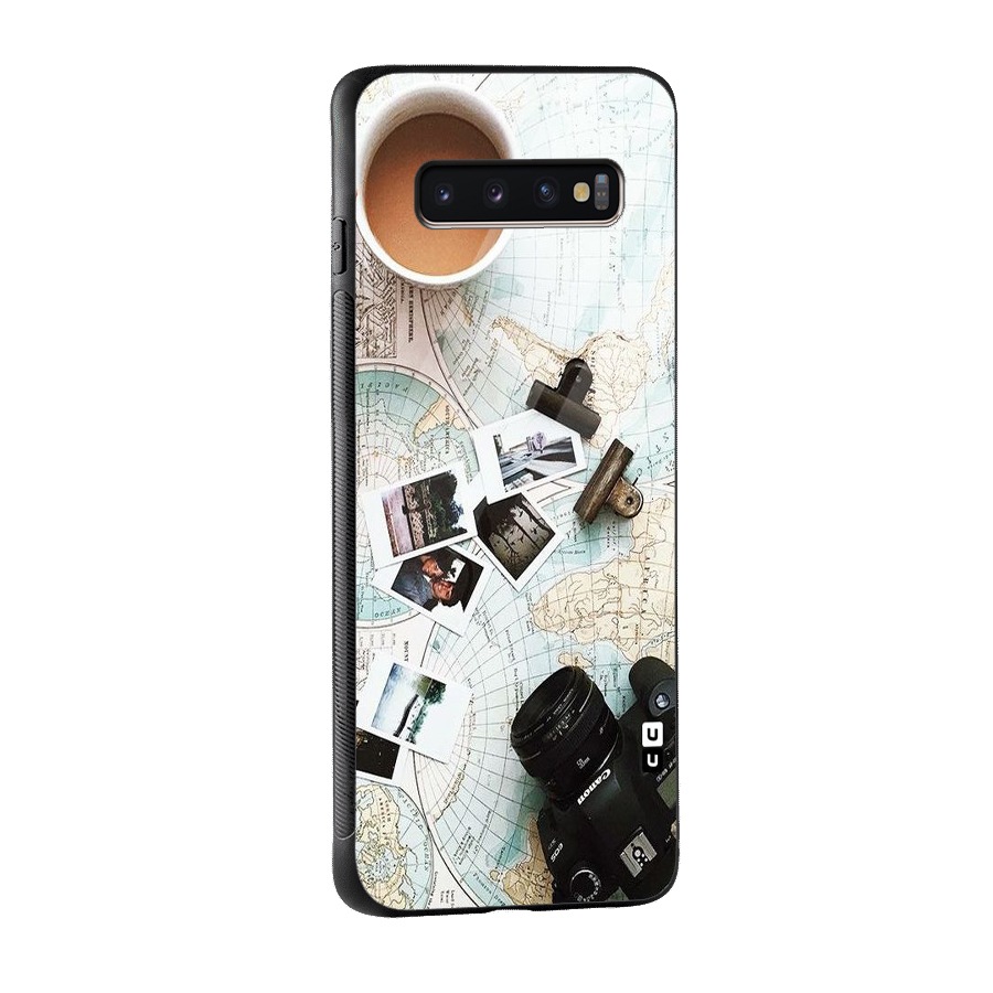 Post Stamps Travel Glass Back Case for Galaxy S10 Plus