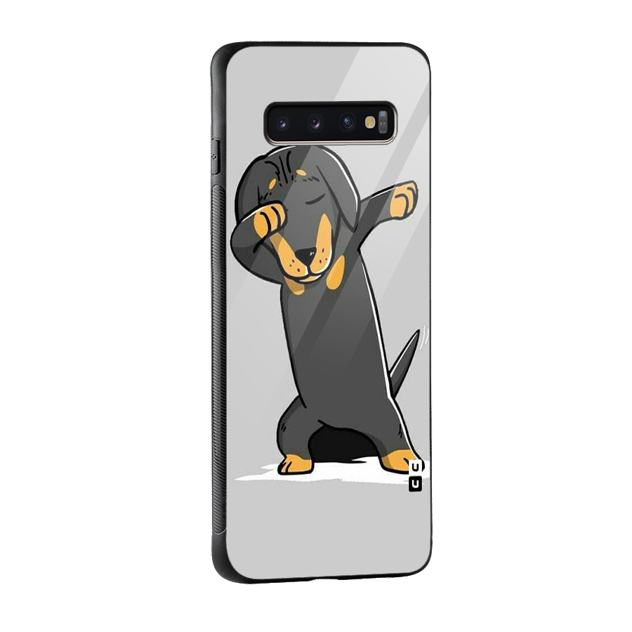 Puppy Dab Glass Back Case for Galaxy S10 Plus