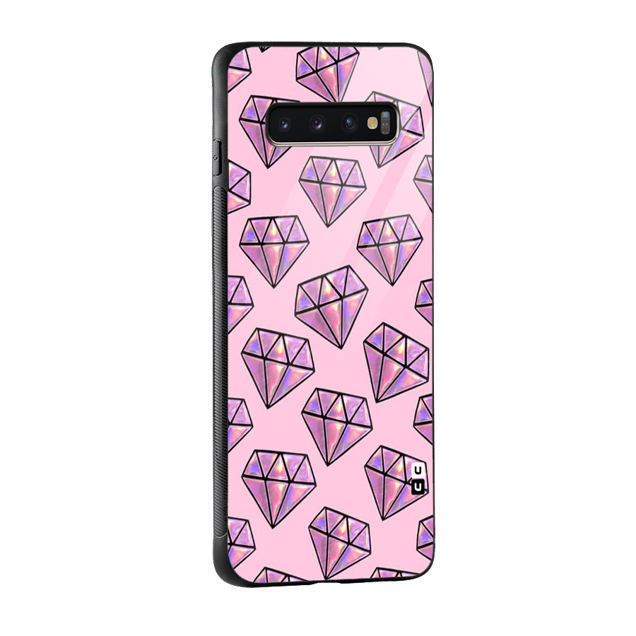 Purple Diamond Designs Glass Back Case for Galaxy S10 Plus