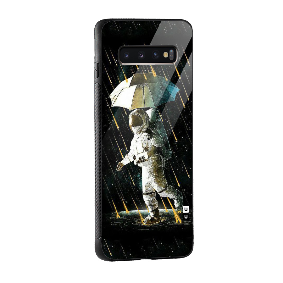 Rain Spaceman Glass Back Case for Galaxy S10 Plus