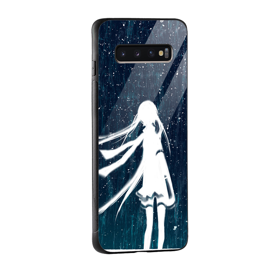 Rain White Girl Glass Back Case for Galaxy S10 Plus