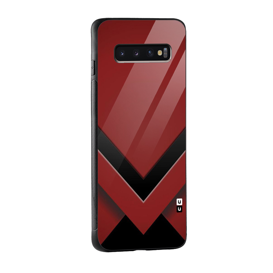 Red Black Fold Glass Back Case for Galaxy S10 Plus