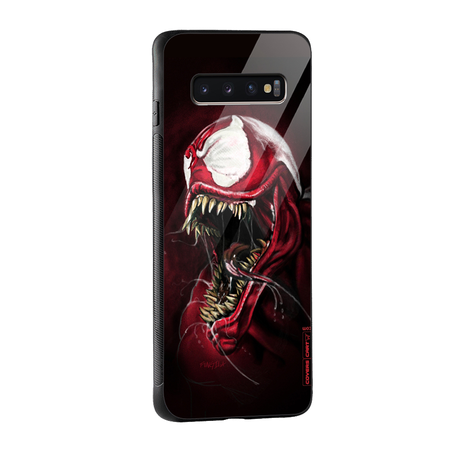 Red Venom Artwork Glass Back Case for Galaxy S10 Plus