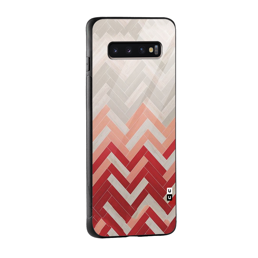 Reds and Greys Glass Back Case for Galaxy S10 Plus