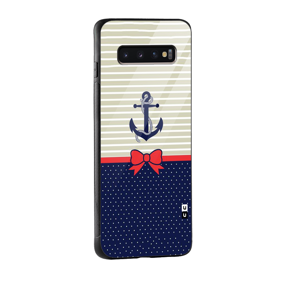 Ribbon Anchor Glass Back Case for Galaxy S10 Plus