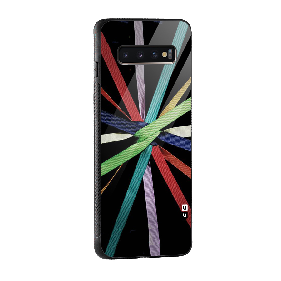 Ribbon Design Glass Back Case for Galaxy S10 Plus